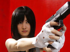 Beautiful Japanese bimbo Shizuka Minami needs to service two fat pulsating cocks. She slurps them lustfully before feeling the need of being fucked hard. She sucks on one stiff dong while taking the other one deep down her moist snatch.video